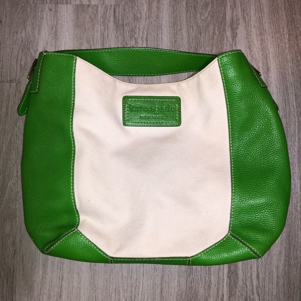 Kate Spade Canvas & Kelly Green Boho Purse